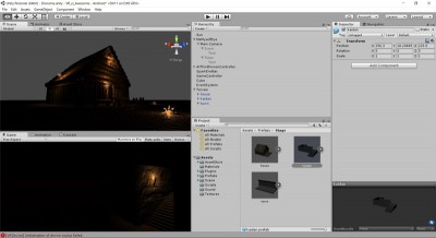 Unity VR ホラーゲーム 開発画面1